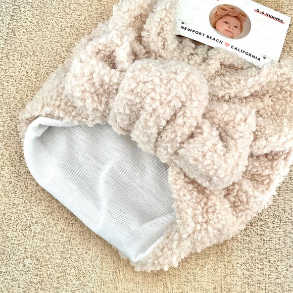 NWT Baby Sherpa Turban Bow Beanie Hat - Picture 2 of 9